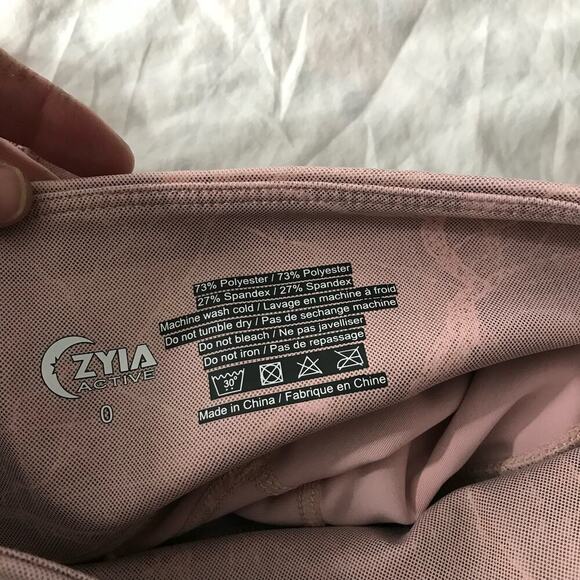 Zyia Active Pink Rose Marbled Print Mid Rise 7/8 Legging Women's Size 0 - Picture 7 of 8
